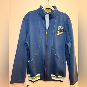 Aaron Chang Navy and Light Blue Jacket